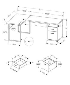 Espresso Computer Desk / L Shaped Desk - I 7256
