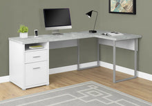 Load image into Gallery viewer, White /white Computer Desk / L Shaped Desk - I 7258