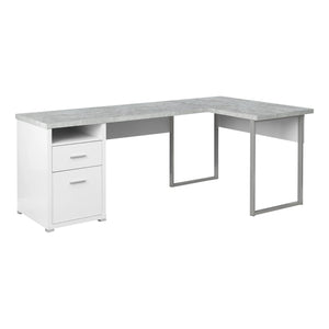 White /white Computer Desk / L Shaped Desk - I 7258