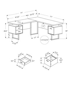 Grey Computer Desk / L Shaped Desk - I 7306