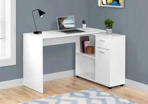 White Computer Desk / L Shaped Desk - I 7350