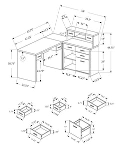Grey Computer Desk / L Shaped Desk - I 7428