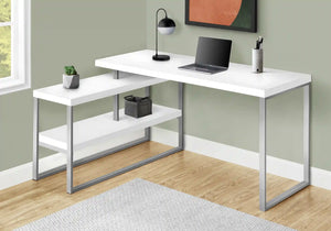 White Computer Desk / L Shaped Desk - I 7585