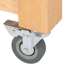 Load image into Gallery viewer, Portable Square Kitchen Cart with Butcher Block Top and Wire Basket in Natural Finish