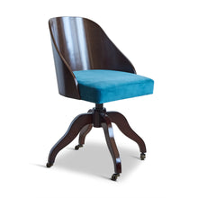 Load image into Gallery viewer, Authentic Models Shell Desk Chair, Dark Brown / Teal - MF404G