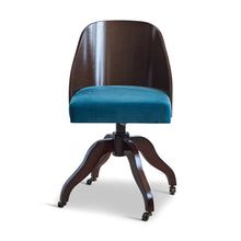 Load image into Gallery viewer, Authentic Models Shell Desk Chair, Dark Brown / Teal - MF404G