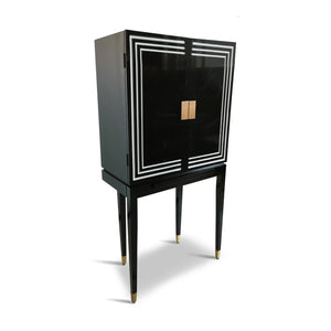 Authentic Models Art Deco Liqour Cabinet Black & White - MF406