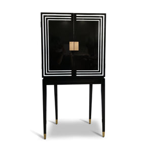 Authentic Models Art Deco Liqour Cabinet Black & White - MF406