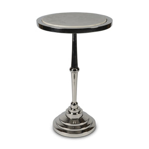 Authentic Models Aluminium & Stone Martini Table, Silver & White - MF408W