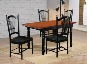 Sunset Trading Selections 5 Piece 60" Rectangular Extendable Dining Set | Allenridge Chairs | Butterfly Leaf Table | Antique Black/Cherry Wood | Seats 4, 6