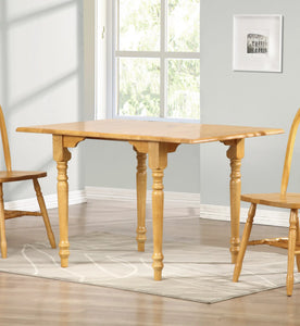 Sunset Trading Selections 48" Rectangular Extendable Drop Leaf Dining Table | Light Oak Wood | Seats 2, 4