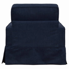 Load image into Gallery viewer, Sunset Trading Americana Box Cushion Slipcovered Chair | Stain Resistant Performance Fabric | Navy Blue