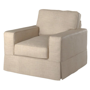 Sunset Trading Americana Box Cushion Slipcovered Chair | Linen