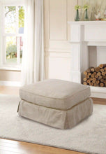 Load image into Gallery viewer, Sunset Trading Americana Box Cushion Slipcovered Ottoman | Linen