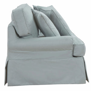 Sunset Trading Horizon Slipcover for T-Cushion Loveseat | Stain Resistant Performance Fabric | Ocean Blue