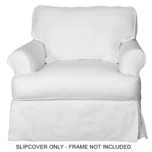Sunset Trading Horizon Slipcover Set for T-Cushion Chair and Ottoman | Stain Resistant Performance Fabric | White