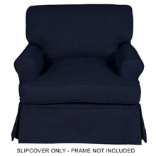 Load image into Gallery viewer, Sunset Trading Horizon Slipcover for T-Cushion Chair | Stain Resistant Performance Fabric | Navy Blue