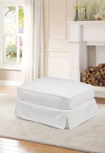 Load image into Gallery viewer, Sunset Trading Horizon Slipcovered Ottoman | Warm White
