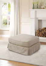 Load image into Gallery viewer, Sunset Trading Horizon Slipcovered Ottoman | Linen