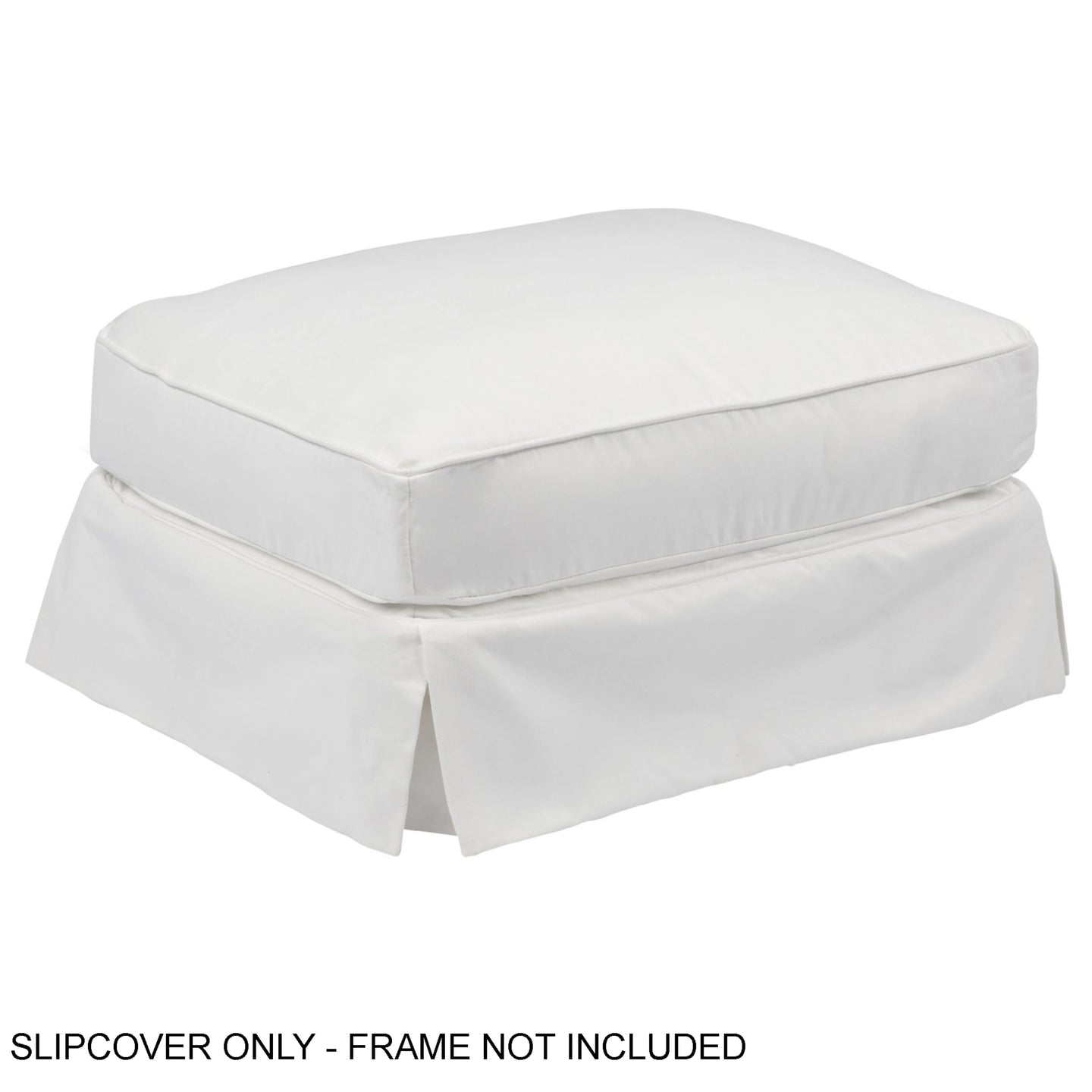 Sunset Trading Horizon Slipcover for Rectangular Ottoman | Stain Resistant Performance Fabric | White