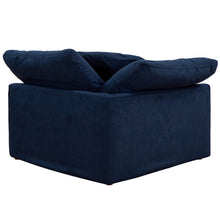 Load image into Gallery viewer, Sunset Trading Cloud Puff 4 Piece 132&quot; Wide Slipcovered Modular L Shaped Sectional Sofa | Stain Resistant Performance Fabric | Navy Blue