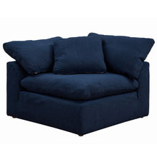 Load image into Gallery viewer, Sunset Trading Cloud Puff 3 Piece 88&quot; Wide Slipcovered Modular Sectional Small L Shaped Sofa | Stain Resistant Performance Fabric | Navy Blue