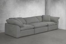 Load image into Gallery viewer, Sunset Trading Cloud Puff 3 Piece 132&quot; Wide Slipcovered Modular Sectional Sofa | Stain Resistant Performance Fabric | Gray