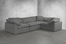 Load image into Gallery viewer, Sunset Trading Cloud Puff 4 Piece 132&quot; Wide Slipcovered Modular L Shaped Sectional Sofa | Stain Resistant Performance Fabric | Gray