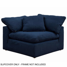 Load image into Gallery viewer, Sunset Trading Cloud Puff Slipcover for 2 Piece Modular Large Loveseat | Sectional Sofa Cover| Stain Resistant Performance Fabric | Navy Blue
