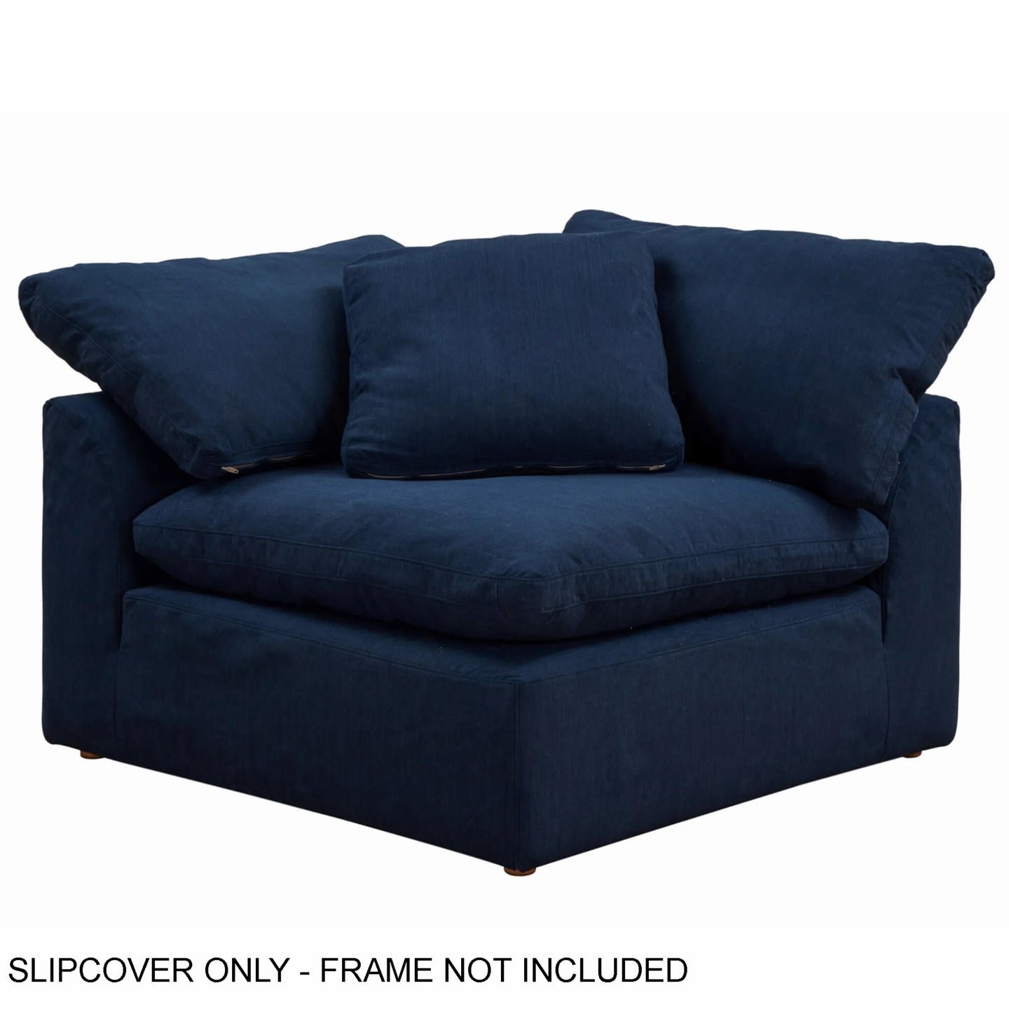 Sunset Trading Cloud Puff Slipcover for 2 Piece Modular Large Loveseat | Sectional Sofa Cover| Stain Resistant Performance Fabric | Navy Blue