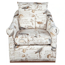 Load image into Gallery viewer, Sunset Trading Birdscript Swivel Chair | Low Back | Rolled Arms | Nailhead Trim