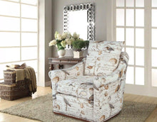 Load image into Gallery viewer, Sunset Trading Birdscript Swivel Chair | Low Back | Rolled Arms | Nailhead Trim