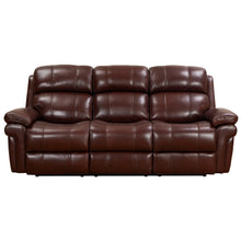 Load image into Gallery viewer, Sunset Trading Luxe Leather Reclining Sofa with Power Headrest | 3 Seater | Dual Recline | USB Ports | Brown