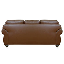 Load image into Gallery viewer, Sunset Trading Charleston 3 Piece Top Grain Leather Living Room Set | Chestnut Brown Rolled Arm Sofa Loveseat and Chair with Nailheads