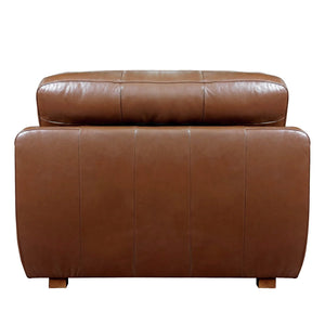 Sunset Trading Jayson 45" Wide Top Grain Leather Armchair | Chestnut Brown
