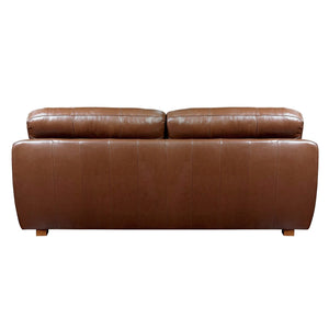 Sunset Trading Jayson 89" Wide Top Grain Leather Sofa | Chestnut Brown