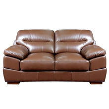 Load image into Gallery viewer, Sunset Trading Jayson 3 Piece Top Grain Leather Living Room Set | Chestnut Brown Sofa Loveseat and Chair