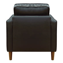 Load image into Gallery viewer, Sunset Trading Prelude 32&quot; Wide Black Top Grain Leather Armchair | Mid Century Modern Accent Chair | Small Space Living Room Furniture