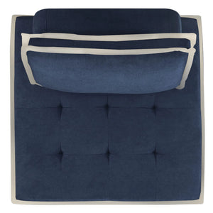 Sunset Trading Pixie 5 Piece Sofa Sectional | Modular Couch | Navy Blue and Cream Fabric