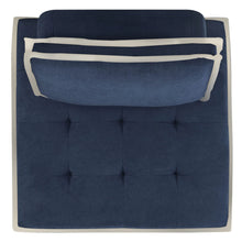 Load image into Gallery viewer, Sunset Trading Pixie Armless Accent Chair | Modular Sectional Seating | Navy Blue and Cream Fabric