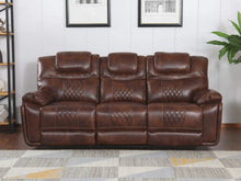 Load image into Gallery viewer, Sunset Trading Diamond Power Dual Reclining Sofa |Brown Leather Gel