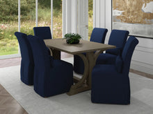 Load image into Gallery viewer, Sunset Trading Newport Slipcovered Dining Chair | Stain Resistant Performance Fabric | Navy Blue
