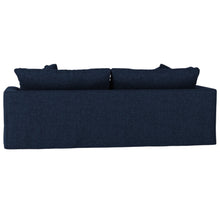 Load image into Gallery viewer, Sunset Trading Newport Slipcover Only for Recessed Fin Arm 94&quot; Sofa | Stain Resistant Performance Fabric | 4 Throw Pillow Covers | Navy Blue