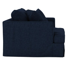 Load image into Gallery viewer, Sunset Trading Newport Slipcover Only for 52&quot; Wide Chair and A Half with Ottoman | Stain Resistant Performance Fabric | 2 Throw Pillow Covers | Navy Blue 