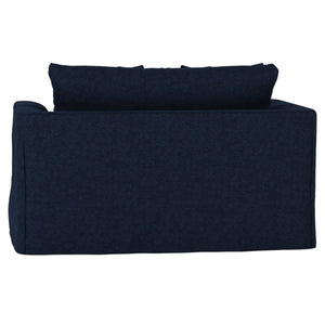 Sunset Trading Newport Slipcover Only for 52" Wide Chair and A Half with Ottoman | Stain Resistant Performance Fabric | 2 Throw Pillow Covers | Navy Blue 