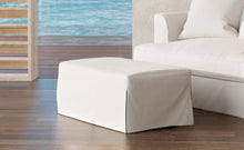 Load image into Gallery viewer, Sunset Trading Newport Slipcovered 44&quot; Wide Ottoman | Stain Resistant Performance Fabric | White 