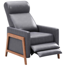 Load image into Gallery viewer, Sunset Trading Edge Pushback Leather Recliner | Manual Reclining Chair | Thin Track Arms | Gray