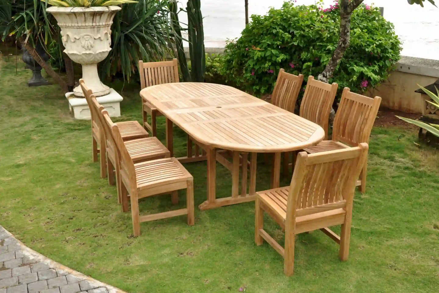 Sahara Dining Side Chair 9-Pieces Oval Dining Set