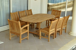 Bahama Sahara Side Chair 7-Pieces 87" Oval Dining Set