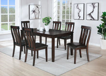 Load image into Gallery viewer, Sunset Trading Boller 7 Piece Dining Set | Rectangular Table | Solid Burnished Brown Wood | Seats 6 | Upholstered Side Chairs
